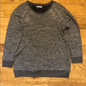 Lightweight sweater bling and metal studs 1X